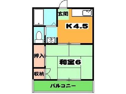 コーポ大塚(1K/2階)の間取り写真