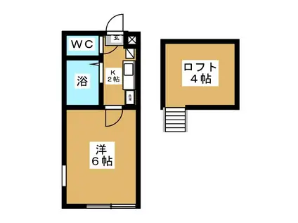 ドゥエル橋本(1K/1階)の間取り写真