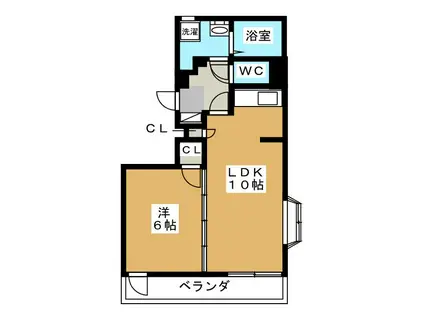 グリーンメゾン(1LDK/1階)の間取り写真