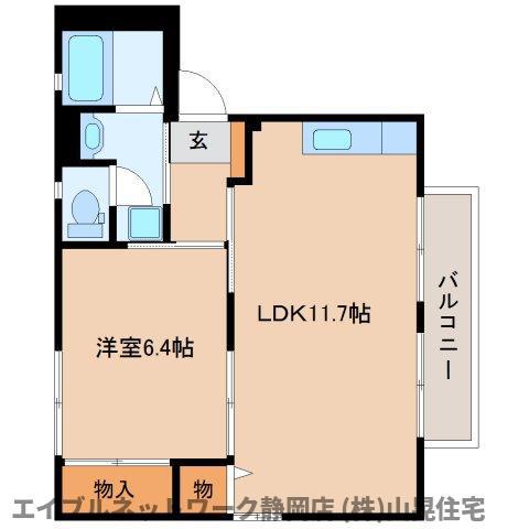 ディアス山崎(1LDK/1階)の間取り写真