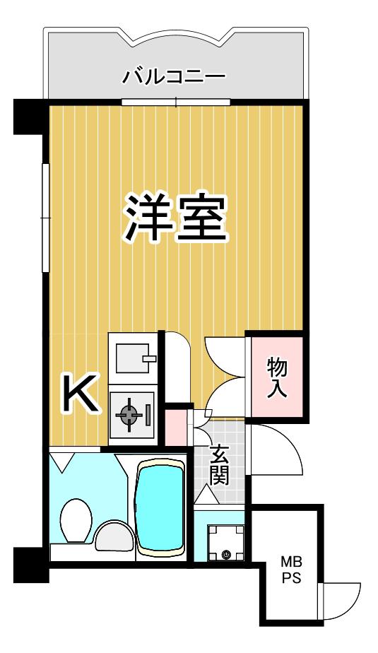 エンプレス武庫元町(1K/2階)の間取り写真
