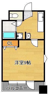 ニューサンリバー8番館(1K/13階)の間取り写真