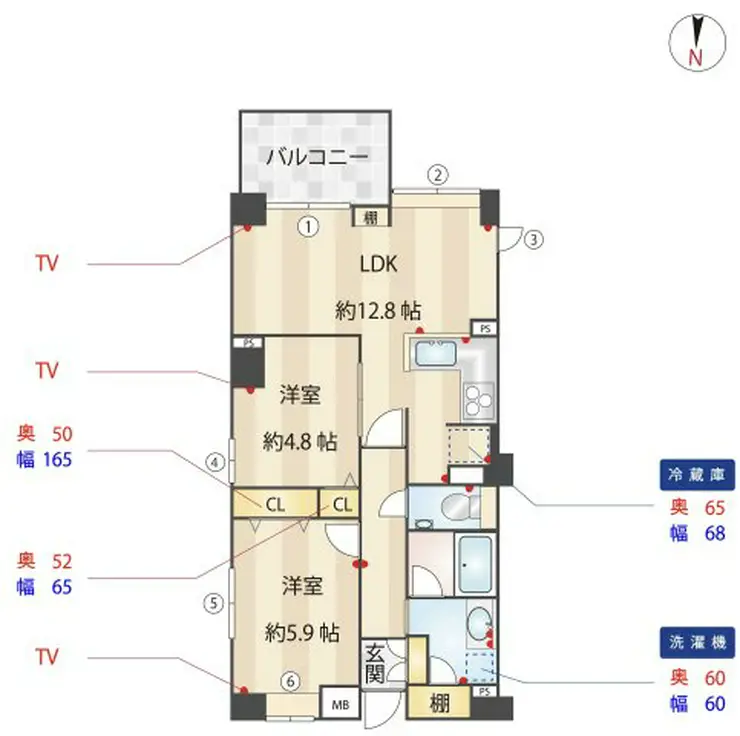 グランコピエ広尾 5階階 間取り