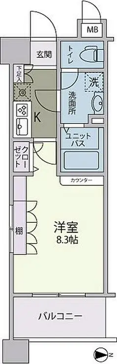 エスコート芝浦EAST 2階階 間取り