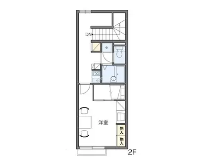 ヒルサイドメゾン(1K/2階)の間取り写真