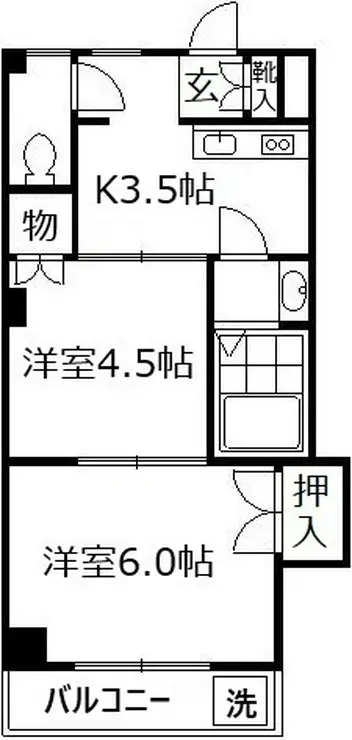 シュロス吉川 4階階 間取り