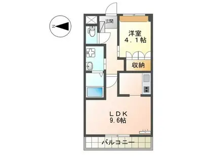 リバーステージII(1LDK/2階)の間取り写真