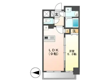 プレサンス丸の内流雅(1LDK/6階)の間取り写真
