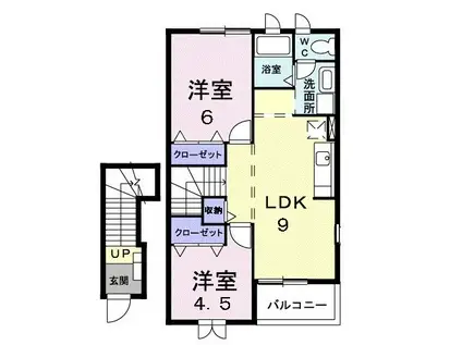 シャレットII(2LDK/2階)の間取り写真