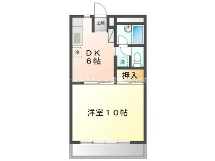 ウィステリアV(1DK/1階)の間取り写真