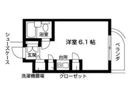 レスポワール世田谷上北沢III(ワンルーム/1階)の間取り写真