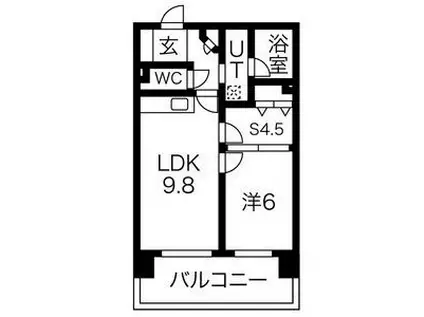 元今泉レジデンス(1SLDK/1階)の間取り写真