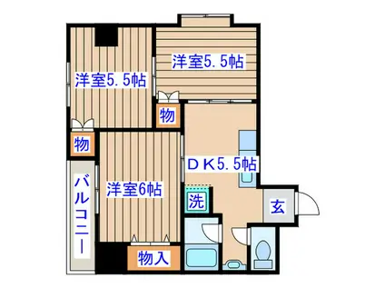 協陽ハイツ(3DK/4階)の間取り写真