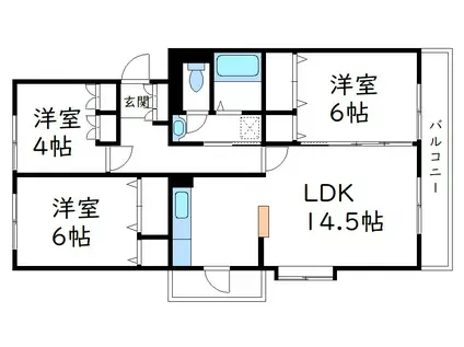 AREAS福山港町 2号棟(3LDK/2階)の間取り写真