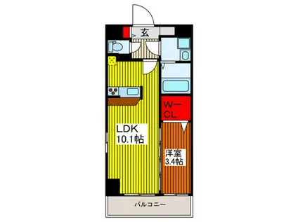BELLAGIO川口本町(1LDK/10階)の間取り写真
