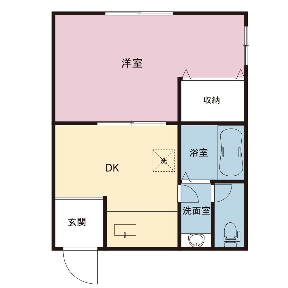 青葉荘(1DK/1階)の間取り写真