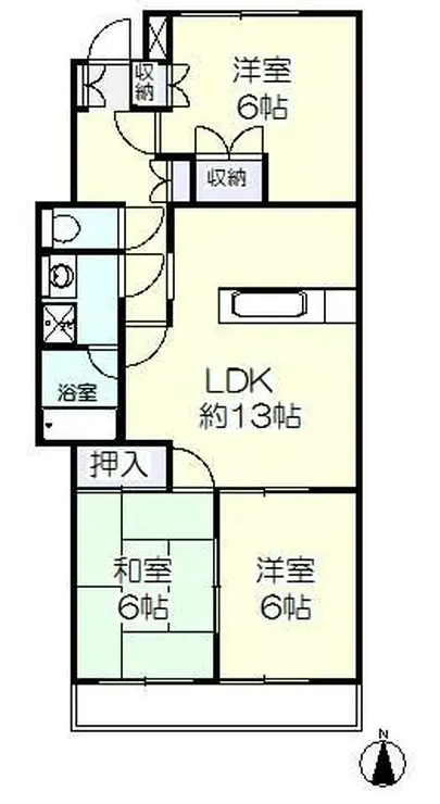 サンライズ中瀬 3階階 間取り