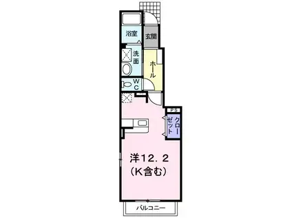 レジデンス手城(ワンルーム/1階)の間取り写真