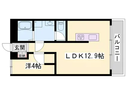 D-CUBE(1LDK/4階)の間取り写真