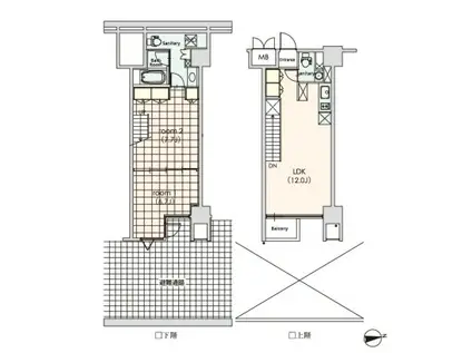 カスタリア芝公園(2LDK/1階)の間取り写真