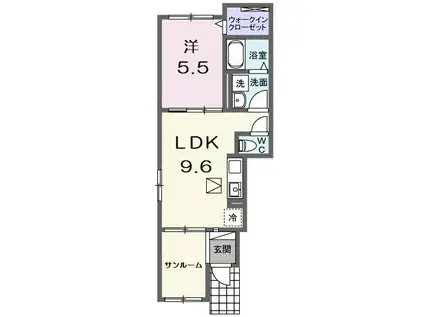クルールM(1LDK/1階)の間取り写真