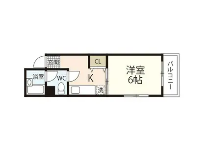 サンライズ河原町(1DK/6階)の間取り写真