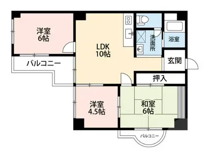 南千里ハイツ(3LDK/4階)の間取り写真
