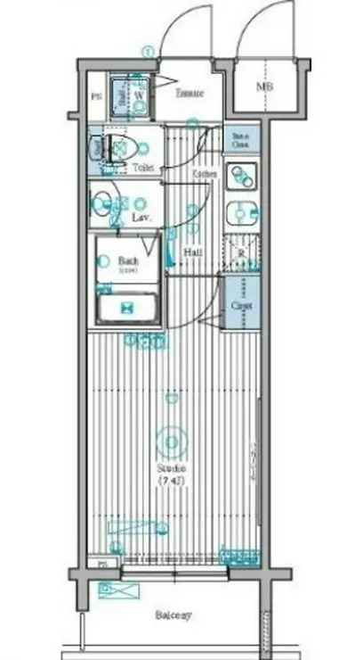 ガーラ・ステーション新宿御苑前 7階階 間取り