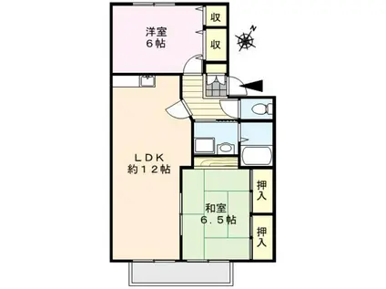 ファミーユシャトー(2LDK/2階)の間取り写真