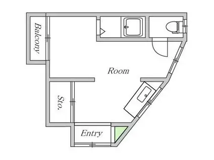 山本文化(1DK/2階)の間取り写真