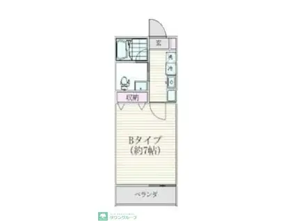 FUUWA船橋本町(1K/1階)の間取り写真