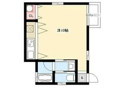 ボンヌール川名(ワンルーム/2階)の間取り写真