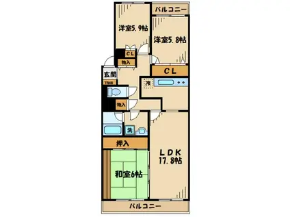 L-COMMUPLUS相模大野(3LDK/3階)の間取り写真