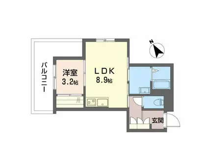SHMプリミエール鳥飼八幡宮(1LDK/3階)の間取り写真
