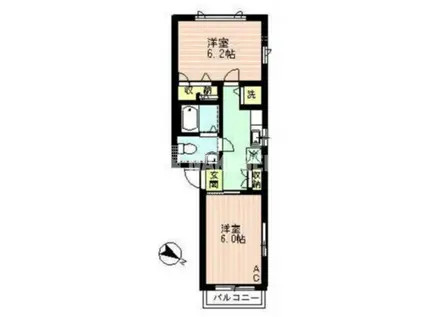 ラフィネ学芸大学(2K/1階)の間取り写真