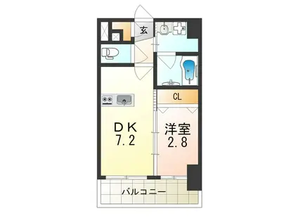 リアライズ小路(1DK/9階)の間取り写真