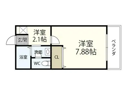 プロスパーヒロ(1K/1階)の間取り写真