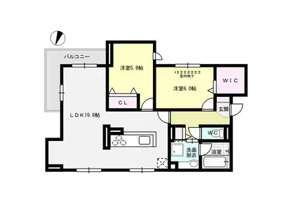 SIX REVES(2LDK/3階)の間取り写真