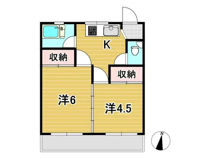 桧山アパート(2K/2階)の間取り写真