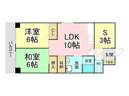 グランディール翔峰(2SLDK/2階)の間取り写真