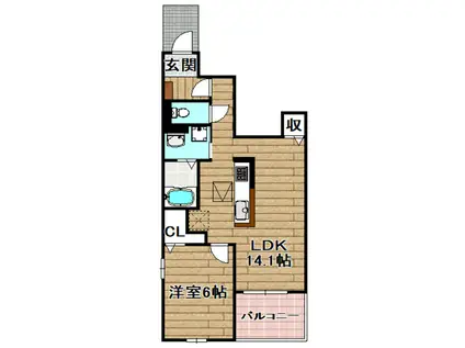 パインルーツIII(1LDK/1階)の間取り写真