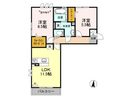 ロイジェントパークス レイクタウン III E(2LDK/2階)の間取り写真