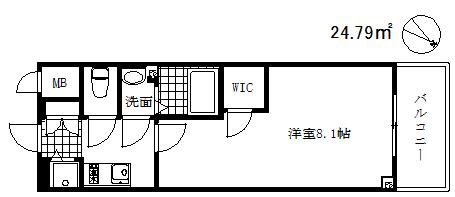 エスリード神戸ハーバーテラス(1K/9階)の間取り写真