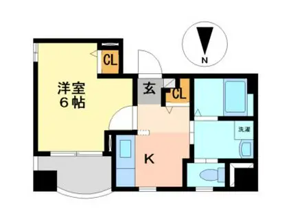 サンパティーク(1K/4階)の間取り写真