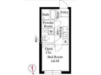 ルーム馬込(1K/1階)の間取り写真