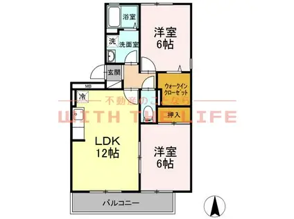 マーサリヴェール(2LDK/3階)の間取り写真