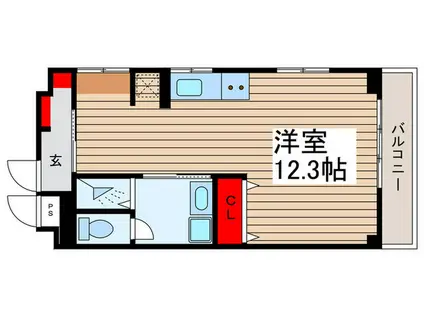 エメラルドハイム(ワンルーム/3階)の間取り写真