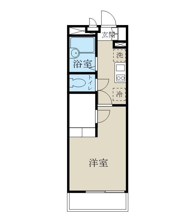 レオパレスM&T(1K/1階)の間取り写真
