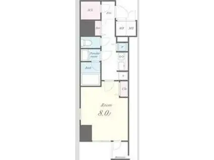 セイワパレス丸の内駅前プレミア(1K/2階)の間取り写真