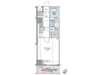 ラグゼナ平和台(1K/7階)の間取り写真